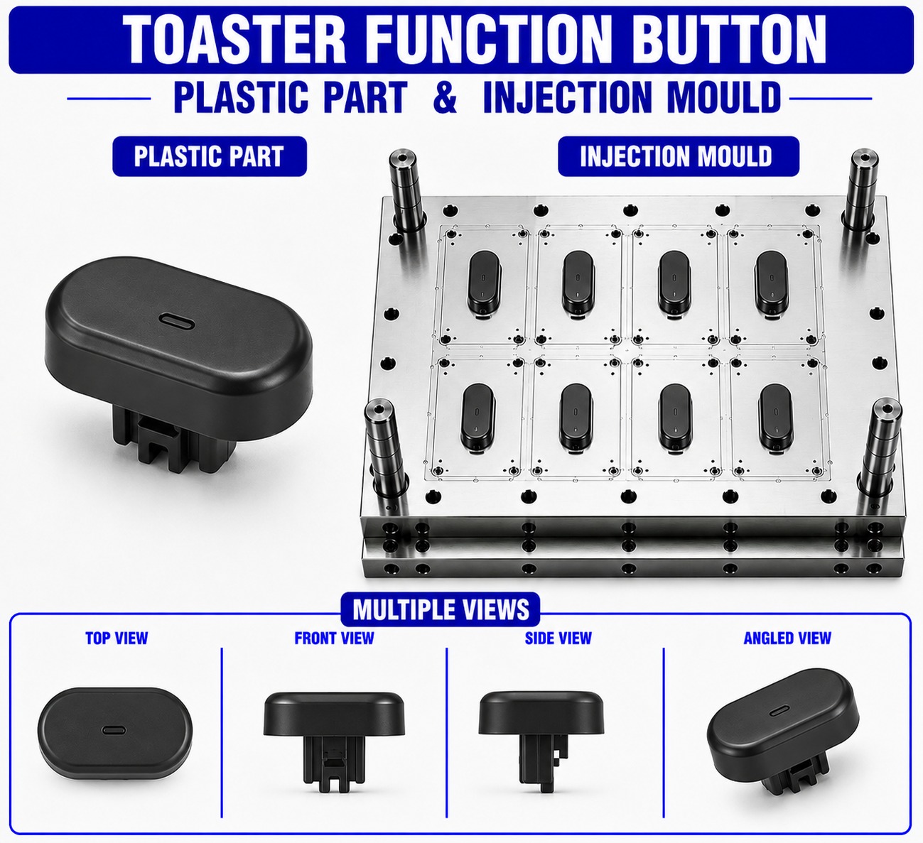 Toaster Plastic Function Button Mould and Moulding Services